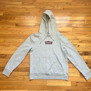 Aeropostale "Cuffing Season" Heather Gray Graphic Hoodie - Medium
